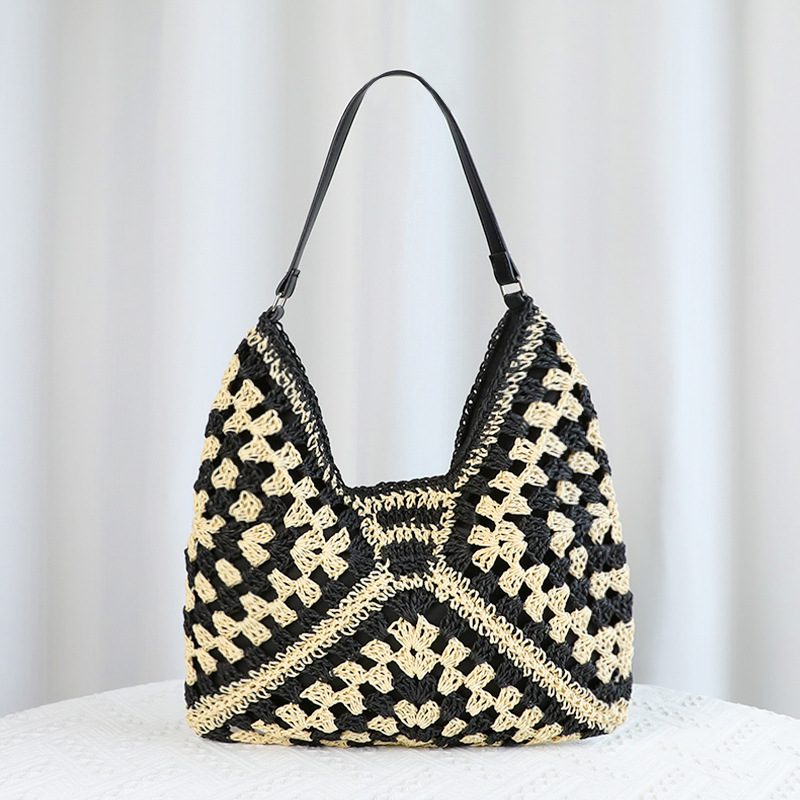 Women Woven Bags Beautiful Straw Woven Hollow Bags for Ladies Fashionable Shoulder Bag Lady Handbag - Image 7