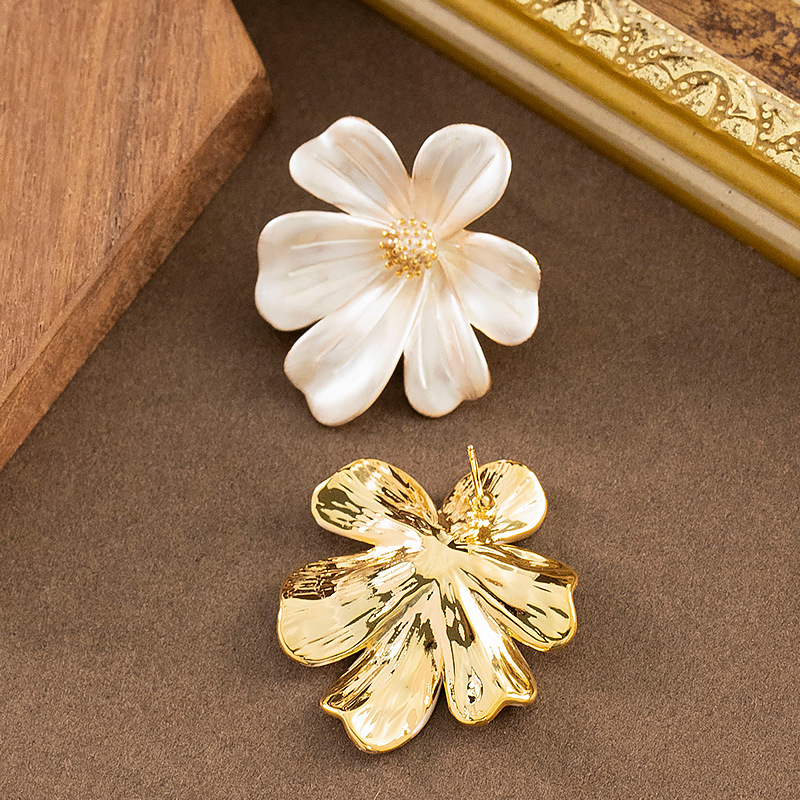 S925 Sterling Silver Post Earrings Colored Painted Flower Stud Earrings for Women Trendy Bohemian Dainty Flower Earrings for Girls Wedding Party Jewelry Gifts - Image 8