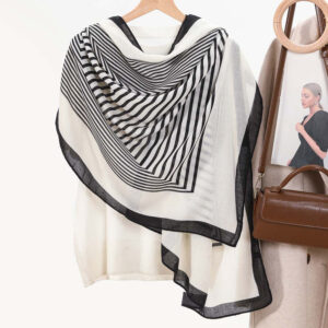 1 Dainty Scarves for Women Lightweight Stripes Pattern Scarf Shawl Fashion Scarves Sunscreen Shawl Wrap for Spring Fall Scarf