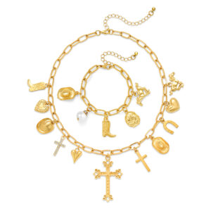 1 Boho necklace bracelet set Boho Shell Sea Horse Fish Fishstar Cross Pendant Charms Bracelet Necklace Jewelry Sets for Women Girls Beach Holiday Fashion Jewelry Gifts