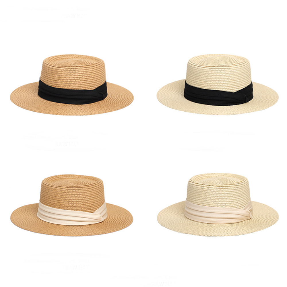 Womens Mens Wide Brim Straw Panama Hat Summer Beach Sun Hats UPF Sunshade Fashionable Straw Hat for Women Men Trendy
