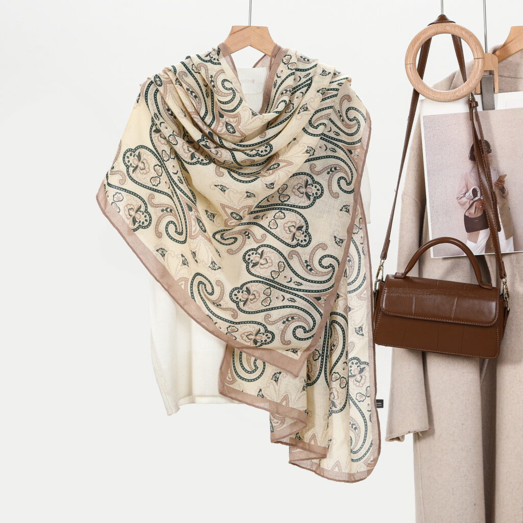 Vintage Womens Cashew Printed Scarf Spring Summer Sunscreen Long Lightweight Headpiece Shawls Wraps for Women Girls Multicolor Fashion Silk Feeling Scarves