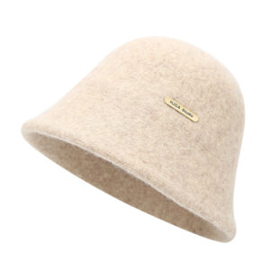 Winter Wool Cloche Bucket Hat for Women Elegant Dress Accessories Woolen Knitted Fedora Hat Classic Warm Wool Hats for Women Girls Fashion