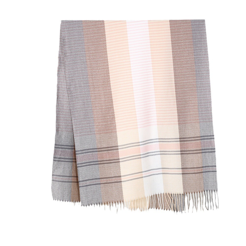 Trendy Fall Winter Scarf Stripes Tassels Soft Warm Blanket Scarves for Women and Men Cashmere Feel Long Shawl Wraps - Image 9