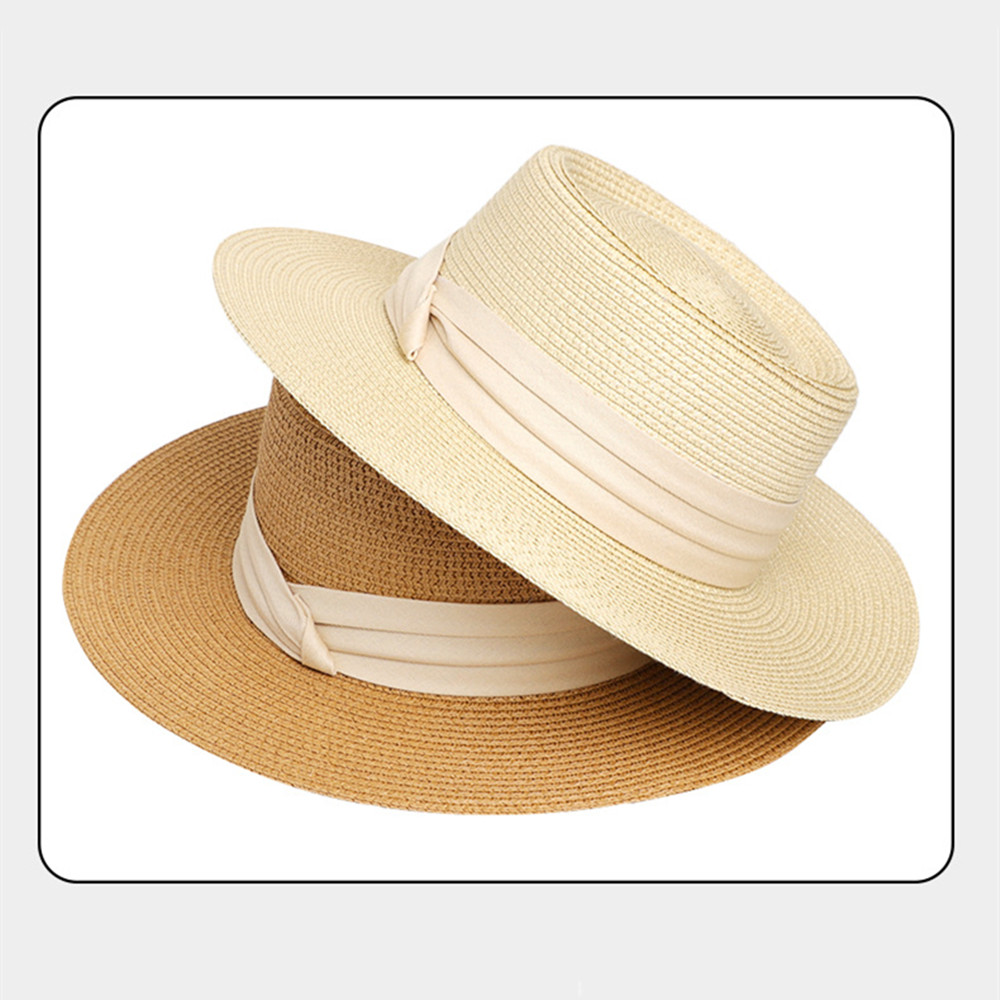 Womens Mens Wide Brim Straw Panama Hat Summer Beach Sun Hats UPF Sunshade Fashionable Straw Hat for Women Men Trendy - Image 3