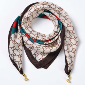 1C Womens Soft Scarf Necklace Magnetic Buckle Small Neckerchief Fall Winter Warm Square Scarf Neck Wrap Winter Circle Loop Scarf