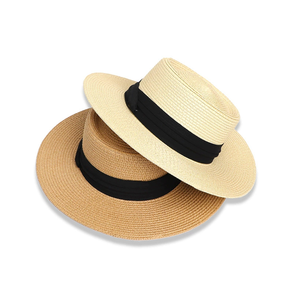 Womens Mens Wide Brim Straw Panama Hat Summer Beach Sun Hats UPF Sunshade Fashionable Straw Hat for Women Men Trendy - Image 2