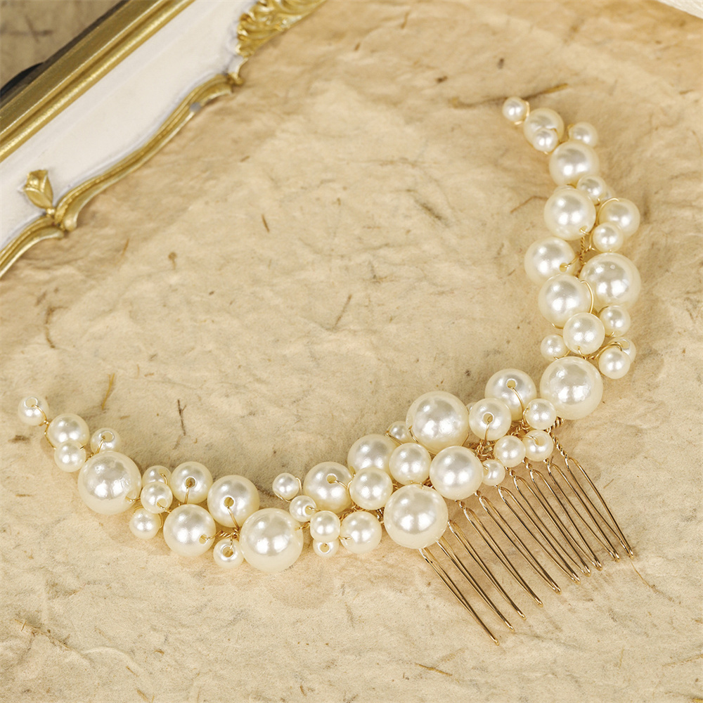 Dainty Pearl Hairpin Bridal Wedding Hair Comb Handmade Elegant Pearl Headpiece for Women Girls Hair Accessories - Image 2