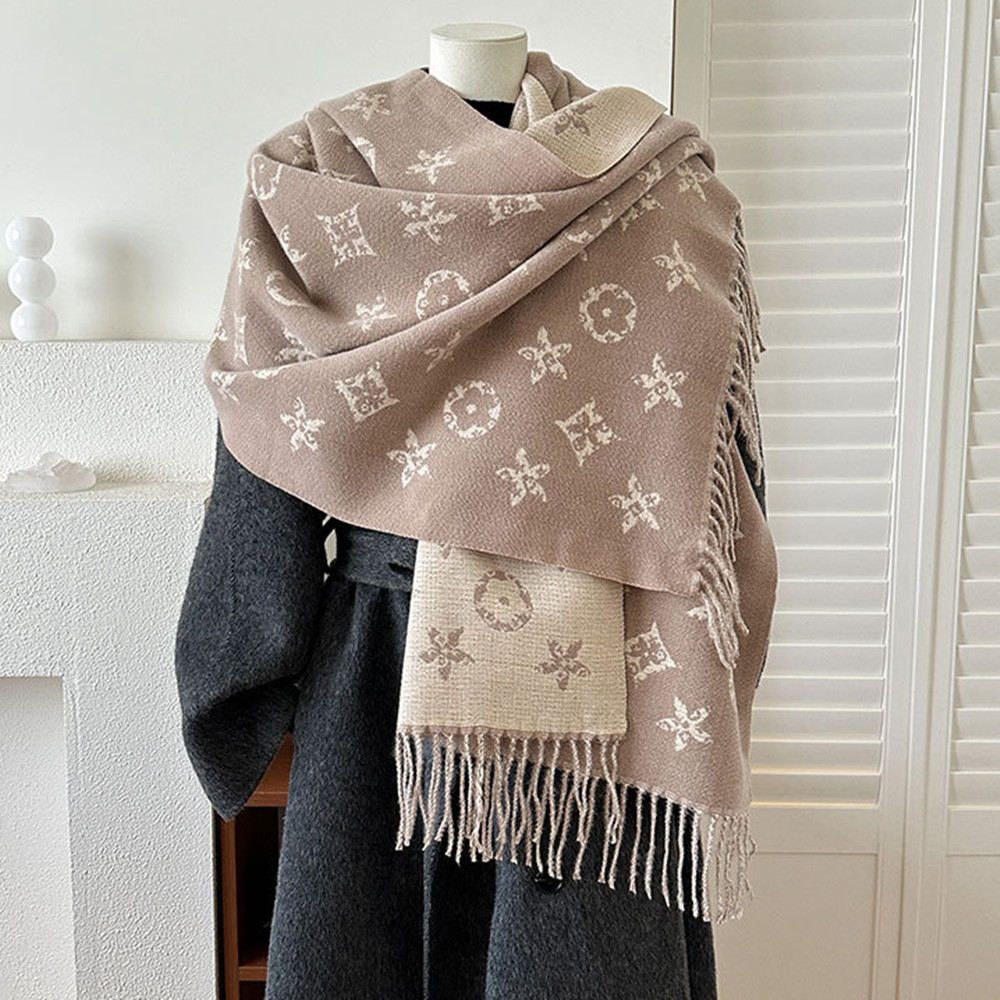 Womens Fashion Long Shawl Wraps Trendy Double Side Jacquard Fringe Tassel Winter Warm Blanket Large Scarf for Women - Image 2