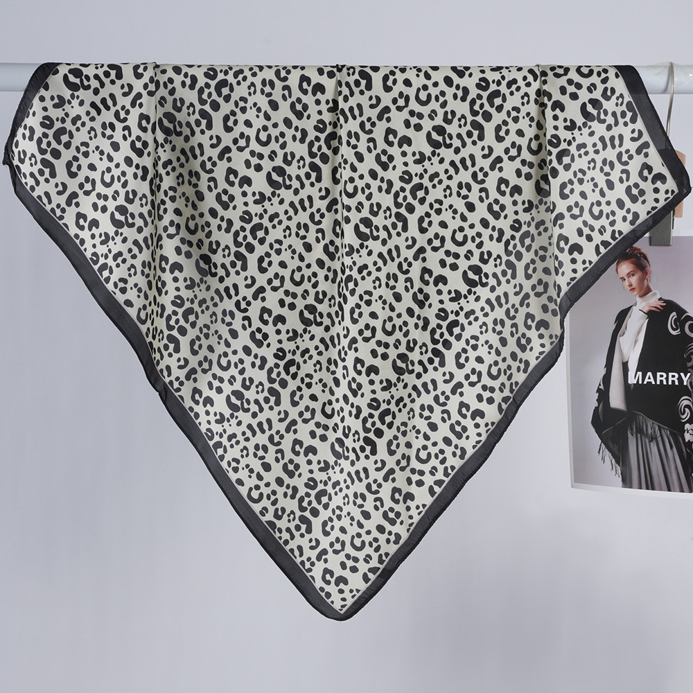 Classic Silk Feel Scarf 70X70 Large Square Satin Hair Scarf for Women Fashion Leopard Print Head Wrap Bandana Trendy Headscarf Headdress - Image 3