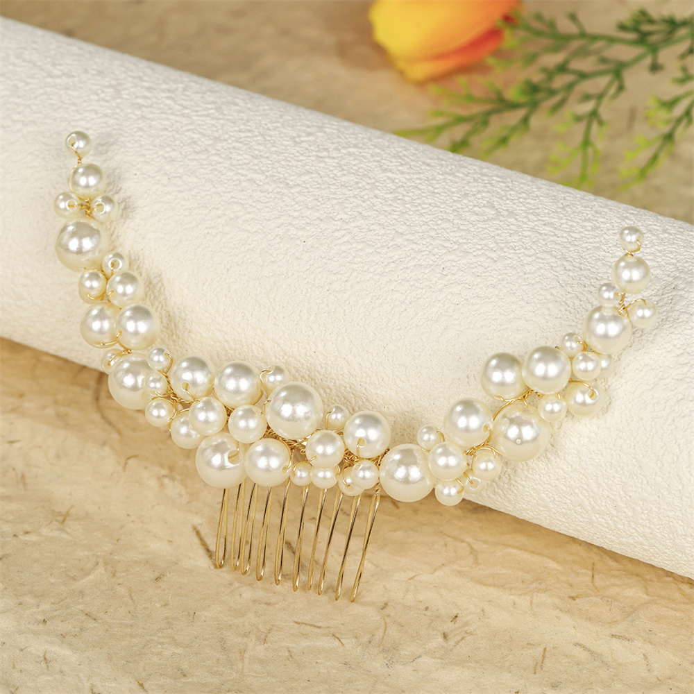 Dainty Pearl Hairpin Bridal Wedding Hair Comb Handmade Elegant Pearl Headpiece for Women Girls Hair Accessories - Image 3