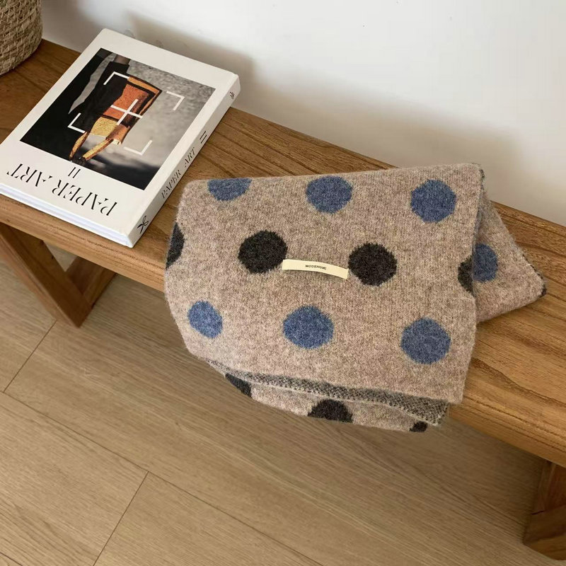 Trendy Womens Fall Winter Scarf Multicolor Warm Yarn Polka Dot Knitted Scarves for Women Girls - Image 2