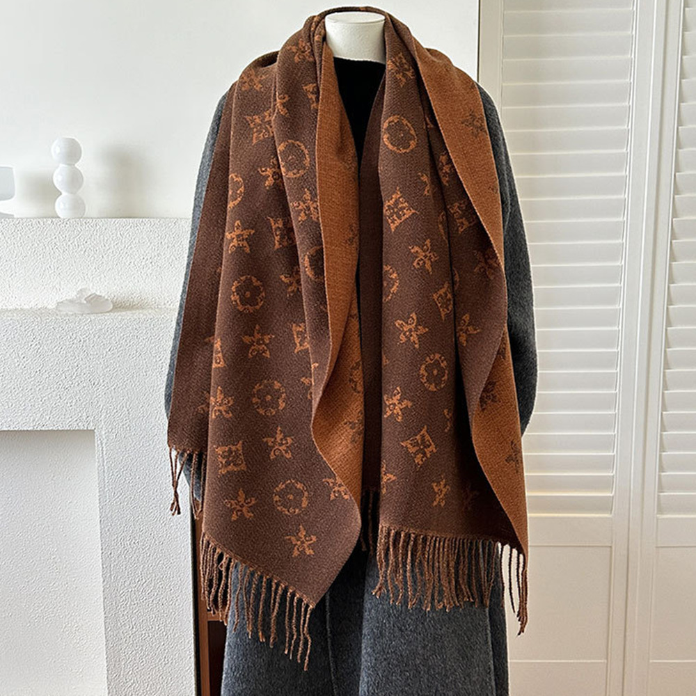 Womens Fashion Long Shawl Wraps Trendy Double Side Jacquard Fringe Tassel Winter Warm Blanket Large Scarf for Women - Image 3