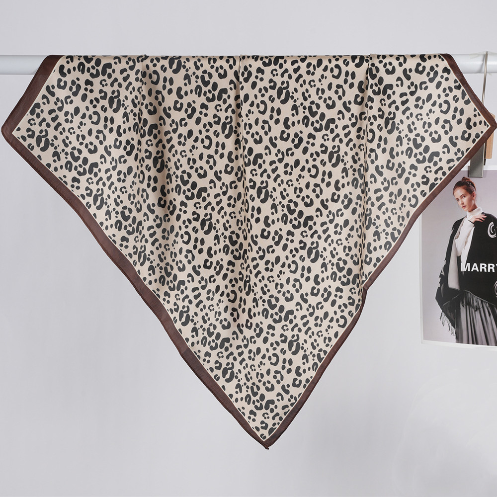Classic Silk Feel Scarf 70X70 Large Square Satin Hair Scarf for Women Fashion Leopard Print Head Wrap Bandana Trendy Headscarf Headdress - Image 4