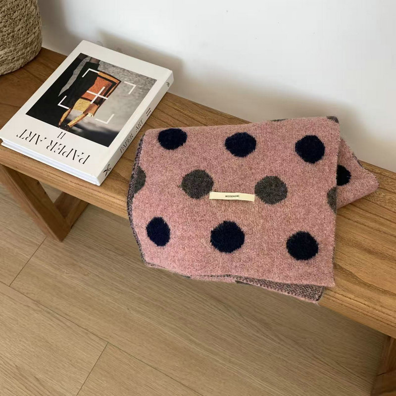 Trendy Womens Fall Winter Scarf Multicolor Warm Yarn Polka Dot Knitted Scarves for Women Girls - Image 3
