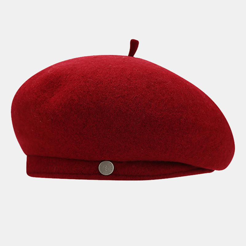 Womens Elegant Wool Beret Hat Fall Winter Warm Solid Plain Wool Berets Cap French Paris Knitting Hat for Women Girls - Image 8