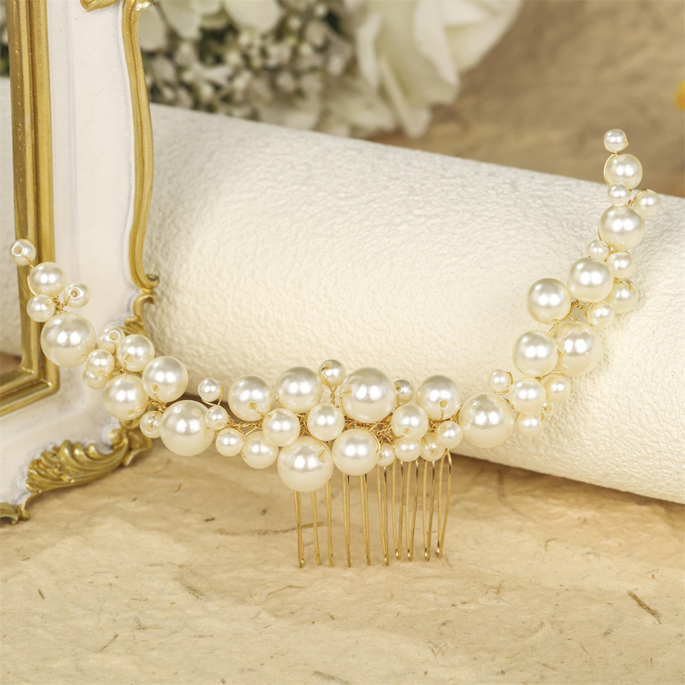 Dainty Pearl Hairpin Bridal Wedding Hair Comb Handmade Elegant Pearl Headpiece for Women Girls Hair Accessories - Image 4