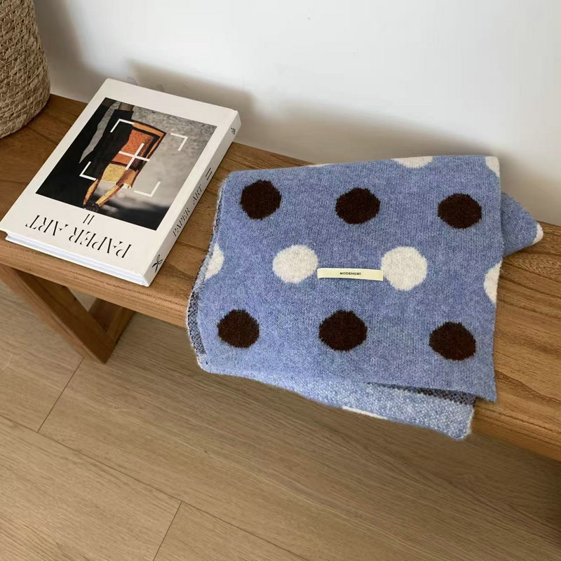 Trendy Womens Fall Winter Scarf Multicolor Warm Yarn Polka Dot Knitted Scarves for Women Girls - Image 4