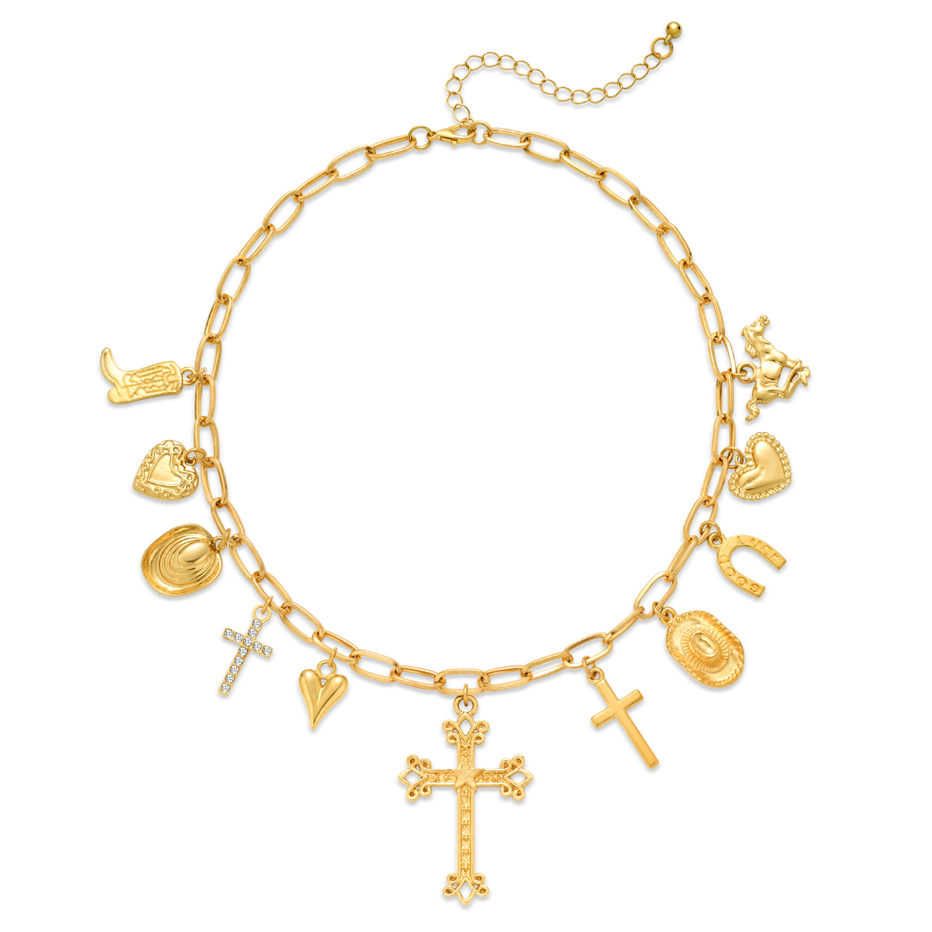 Boho Shell Sea Horse Fish Fishstar Cross Pendant Charms Bracelet Necklace Jewelry Sets for Women Girls Beach Holiday Fashion Jewelry Gifts - Image 5