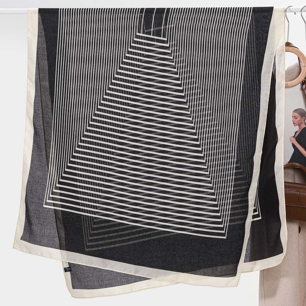 Dainty Scarves for Women Lightweight Stripes Pattern Scarf Shawl Fashion Scarves Sunscreen Shawl Wrap for Spring Fall Scarf - Image 5