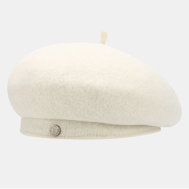 Womens Elegant Wool Beret Hat Fall Winter Warm Solid Plain Wool Berets Cap French Paris Knitting Hat for Women Girls - Image 3
