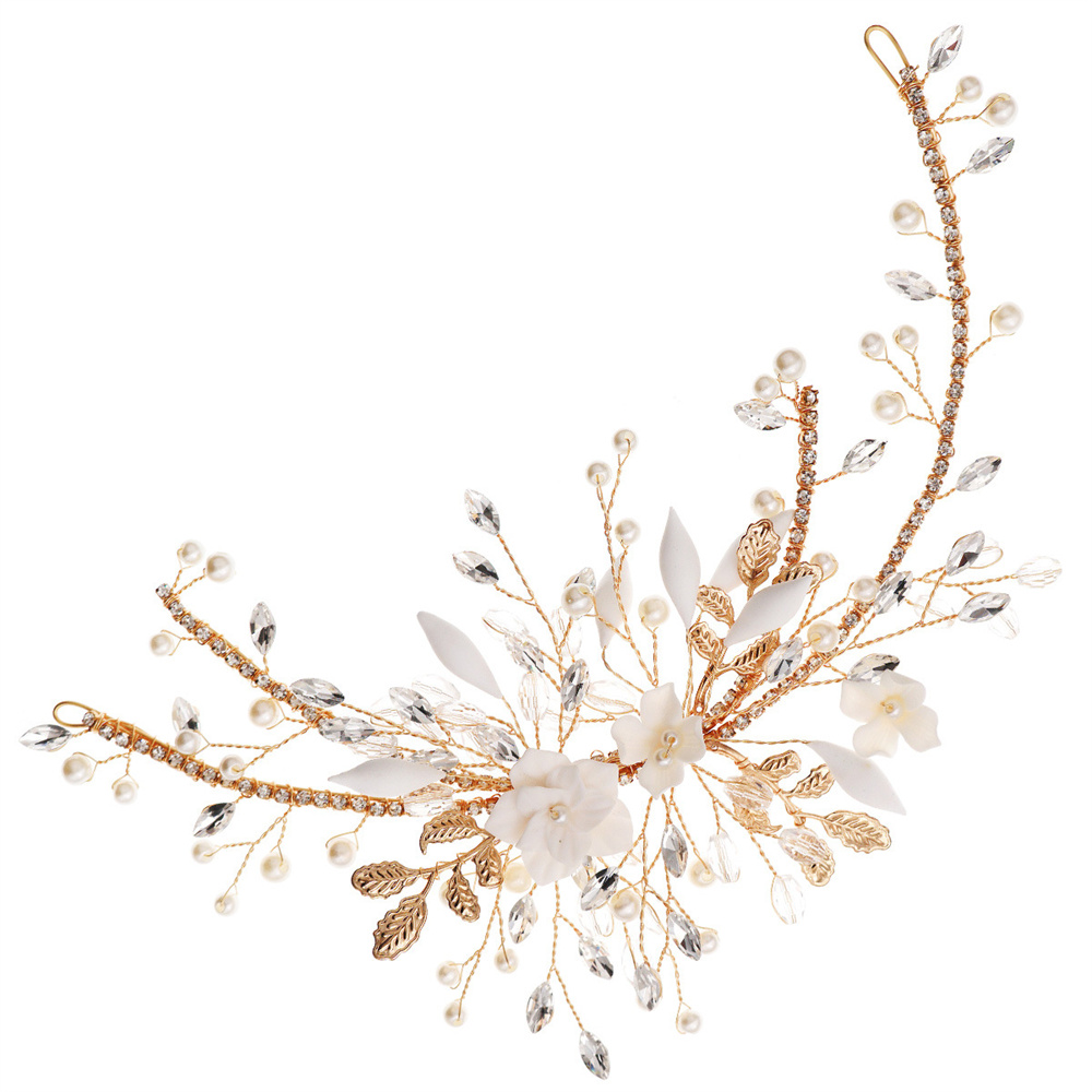 Fine Jewelry Dainty Crystal Flower Wedding Headband Bridal Headpiece Rhinestone Bridal Wedding Hair Accessories for Women Girls - Image 6