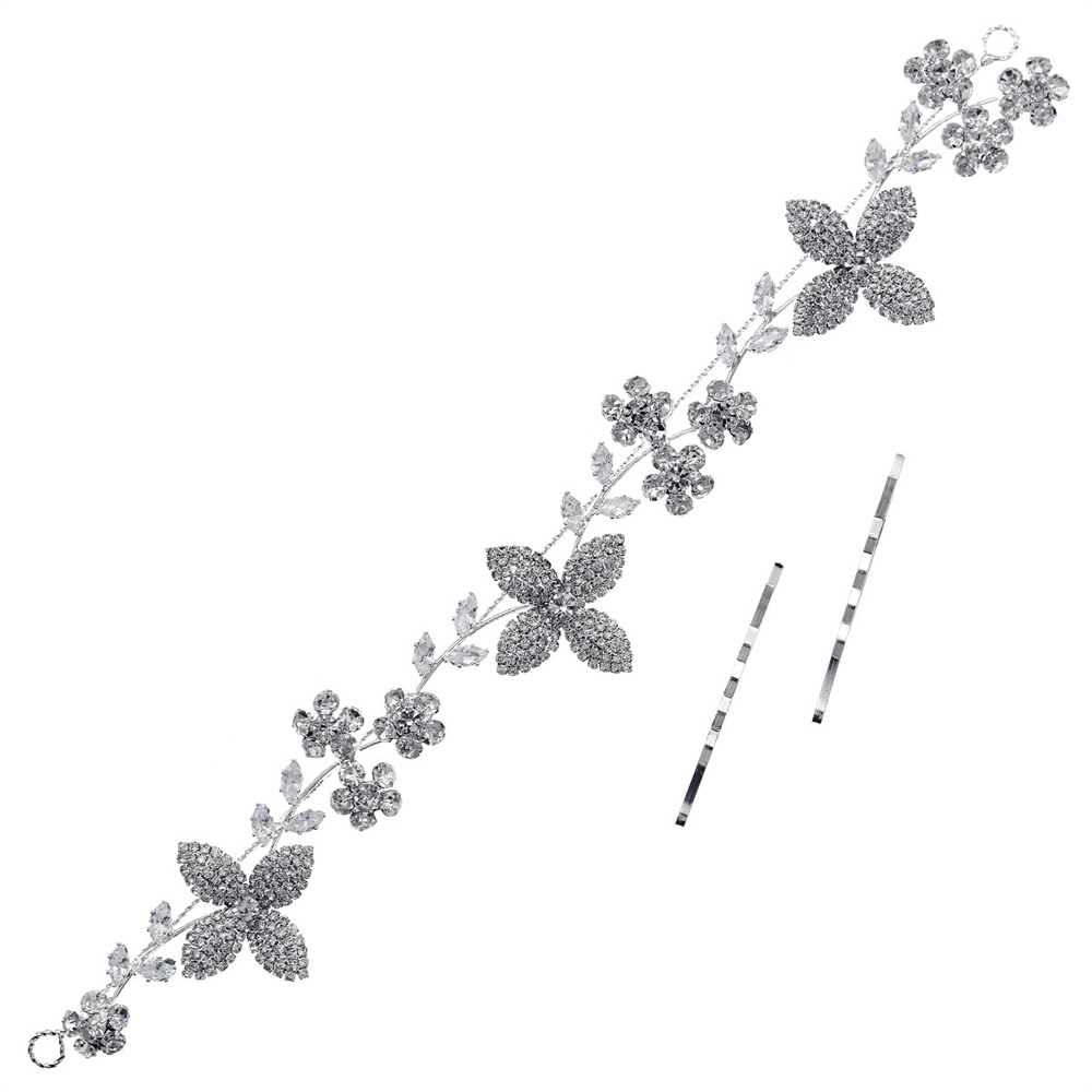 Sweet Crystal Bridal Headpiece Silver Wedding Headbands Rhinestone Flower Brides Hairbands for Women Girls Hair Accessories - Image 6