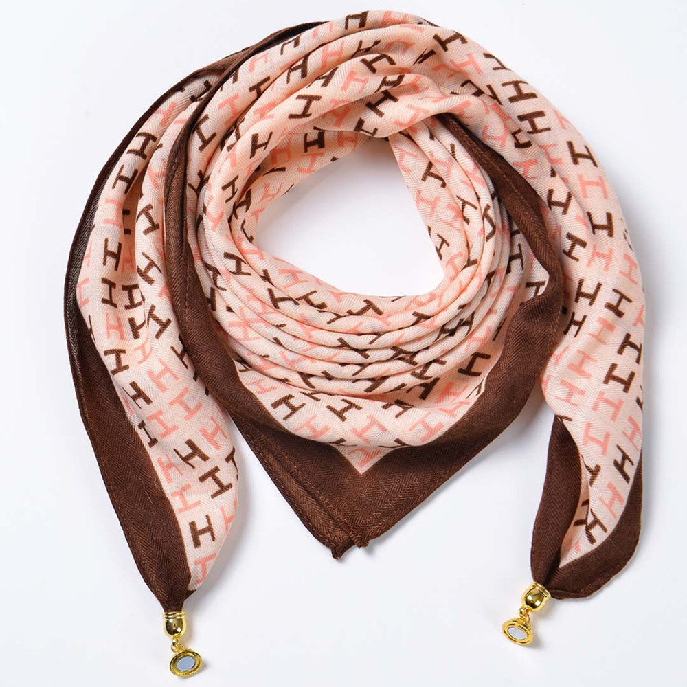 Womens Soft Scarf Necklace Magnetic Buckle Small Neckerchief Fall Winter Warm Square Scarf Neck Wrap Winter Circle Loop Scarf - Image 6