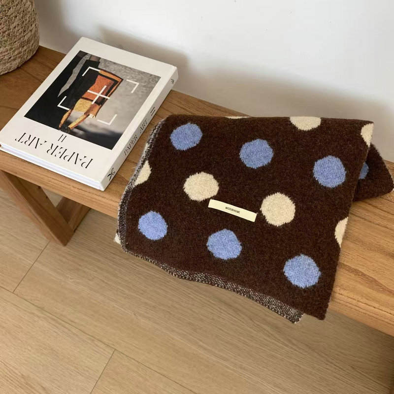 Trendy Womens Fall Winter Scarf Multicolor Warm Yarn Polka Dot Knitted Scarves for Women Girls - Image 6