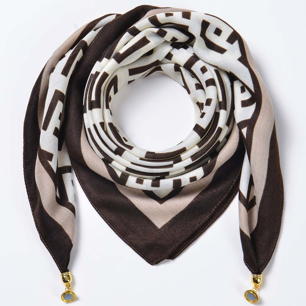 Womens Soft Scarf Necklace Magnetic Buckle Small Neckerchief Fall Winter Warm Square Scarf Neck Wrap Winter Circle Loop Scarf - Image 7