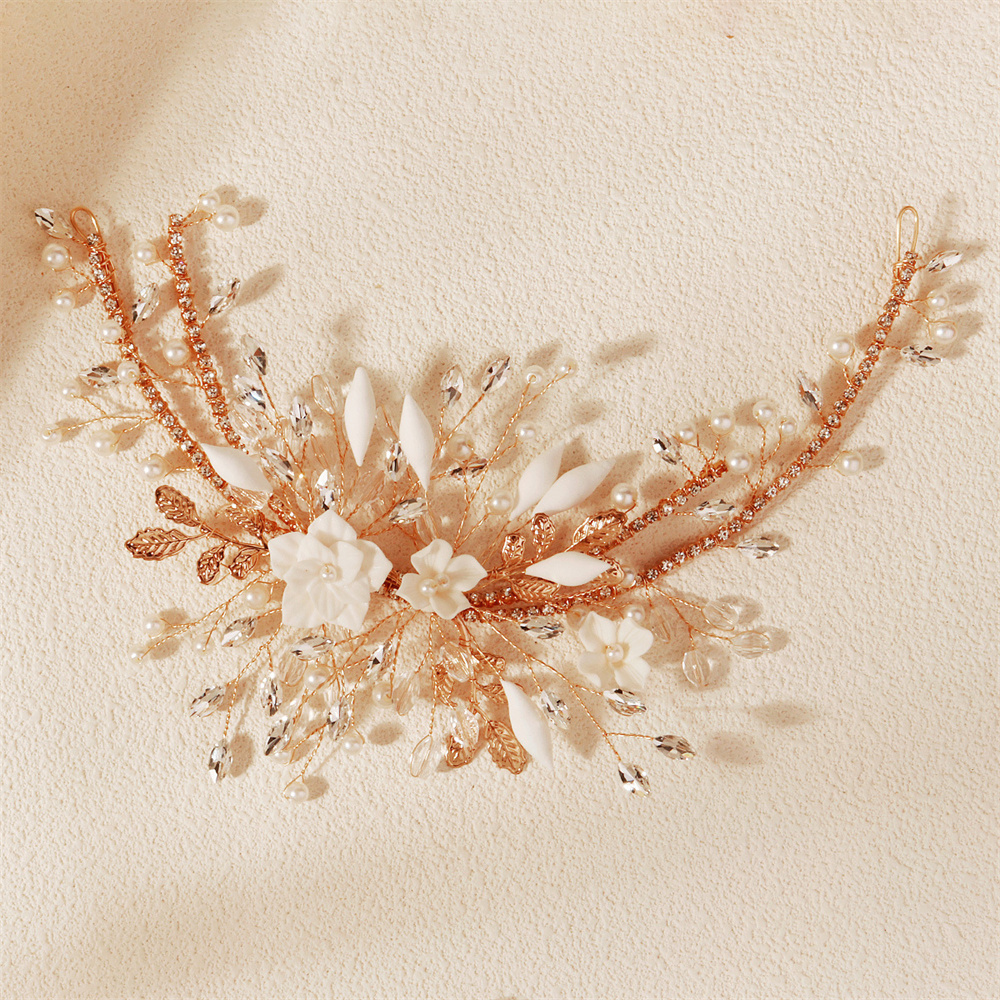 Fine Jewelry Dainty Crystal Flower Wedding Headband Bridal Headpiece Rhinestone Bridal Wedding Hair Accessories for Women Girls - Image 7