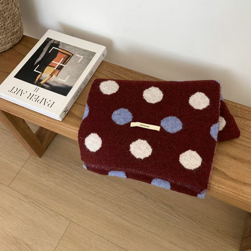 Trendy Womens Fall Winter Scarf Multicolor Warm Yarn Polka Dot Knitted Scarves for Women Girls - Image 7