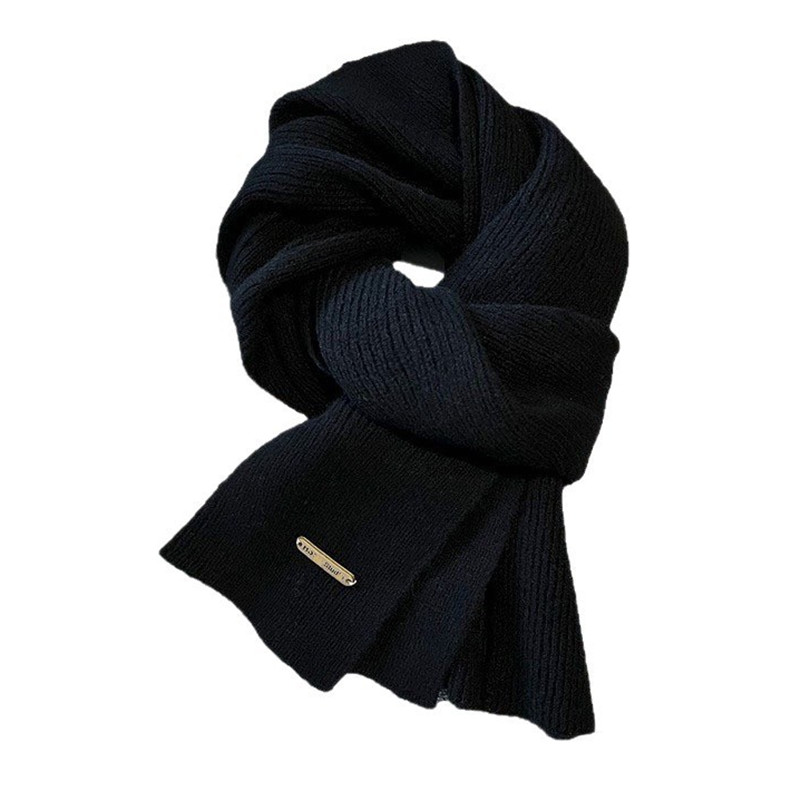 Stylish Knitted Scarf Warm Autumn and Winter Scarf Unisex Multiple Pure Color Warm Neck Knitting Yarn Plain Scarf - Image 8