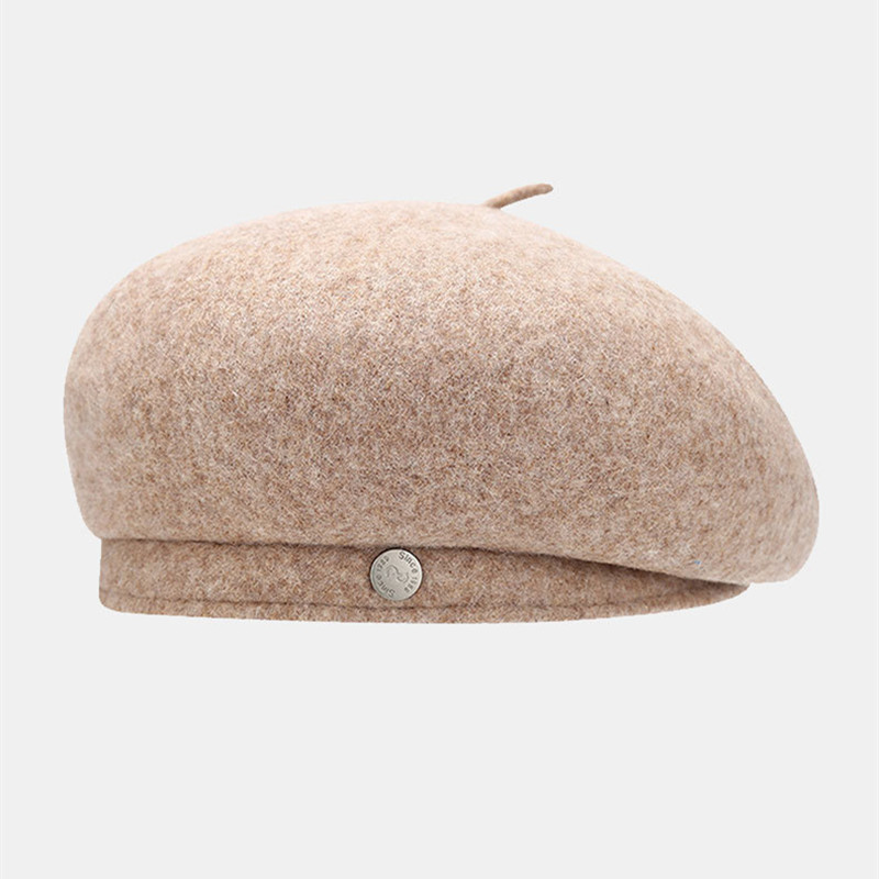 Womens Elegant Wool Beret Hat Fall Winter Warm Solid Plain Wool Berets Cap French Paris Knitting Hat for Women Girls - Image 5