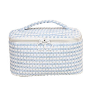 Dainty Two Colors Checkered Makeup Bag Large Capacity Cosmetic Bag Organizer Travel Toiletry Bag Portable Storage Bag for Women Girls Gifts