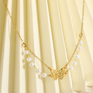18K Gold Plated Butterfly Pendant Necklaces