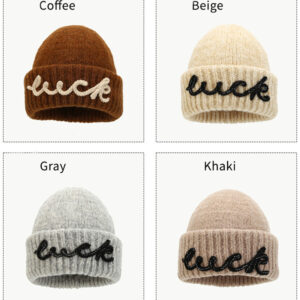 Multiple Color Knitting Hat Letter Beanie