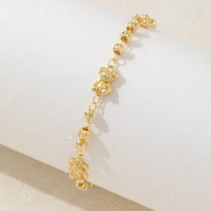 gold Lantern Beads Adjustable Bracelet