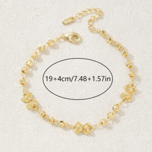 gold Bear Beads Link Lantern Beads Adjustable Bracelet