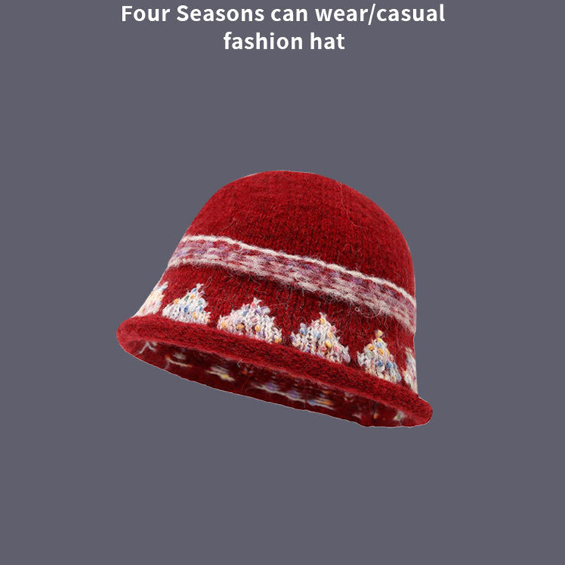 Colored Knitted Soft Warm Beanie for Women
