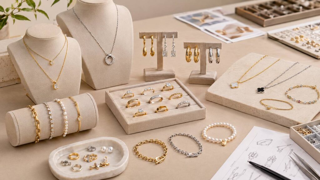 Alt text: Jewelry Manufacturer Product Samples for Custom Jewelry Brands